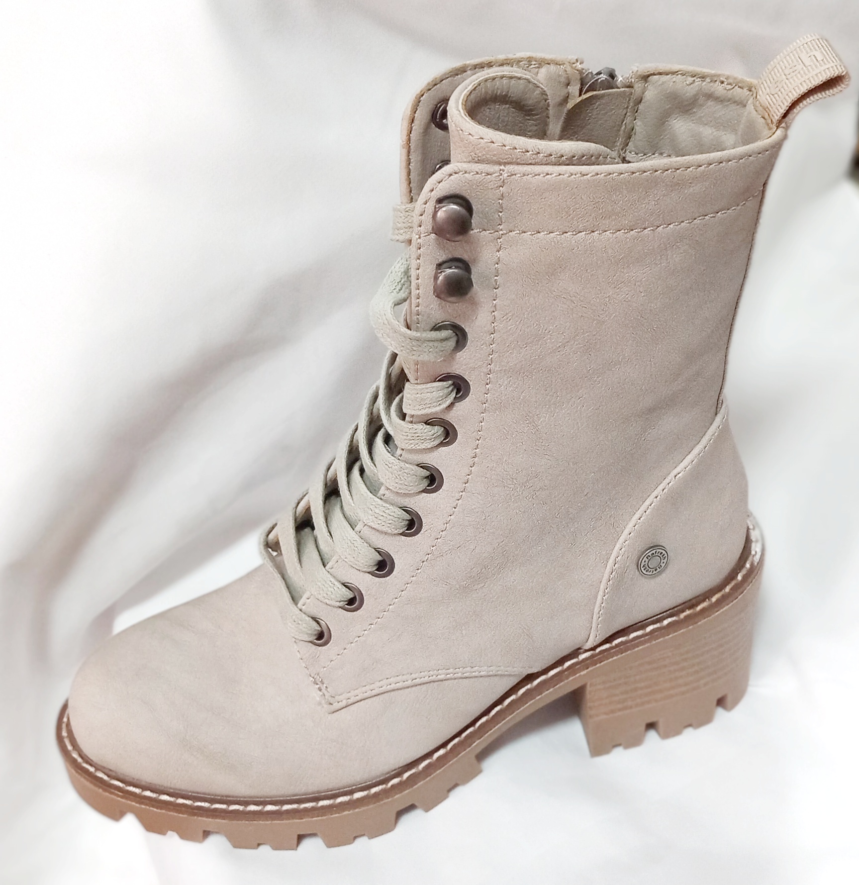 Botín de Mujer REFRESH hielo con tacón de 7 cm cierre de cremallera militar