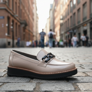 Mocasín plano para mujer PITILLOS piel piedra