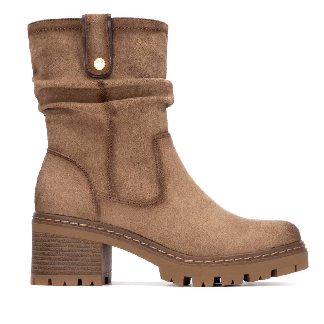 Botín antelina REFRESH beig con tacón