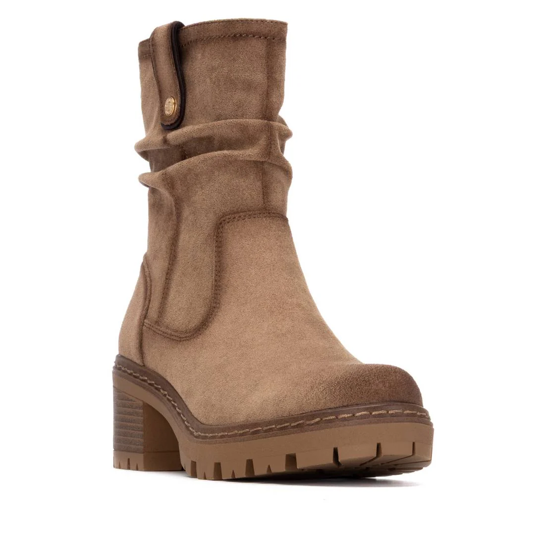 Botín antelina REFRESH beig con tacón - Imagen 3