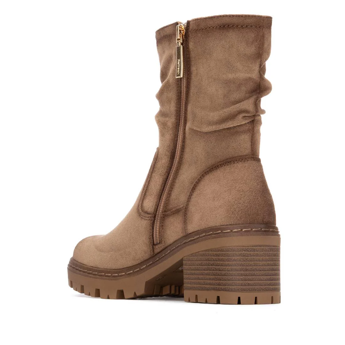 Botín antelina REFRESH beig con tacón - Imagen 4