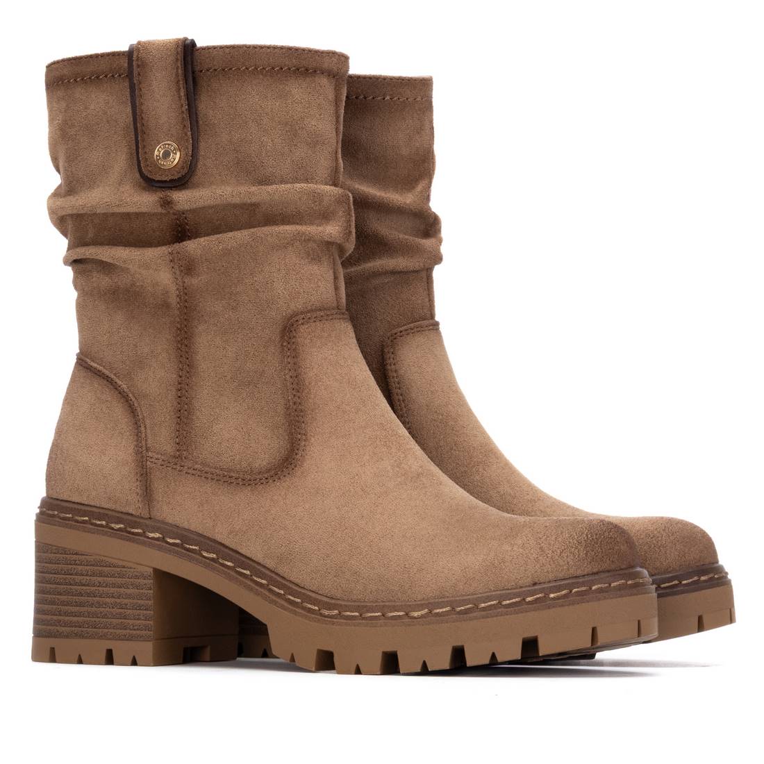 Botín antelina REFRESH beig con tacón - Imagen 5