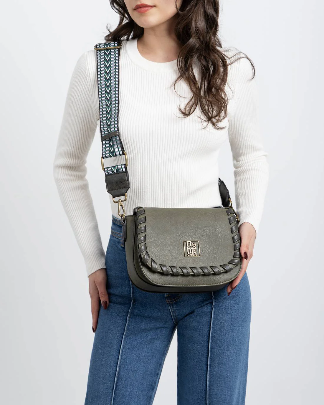 Bolso bandolera REFRESH kaki - Imagen 2