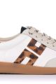 Sneakers casual D'ANGELA piso crepe combi blanco-animal print - Imagen 6