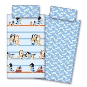 Juego de sábanas coralina Bluey Azul