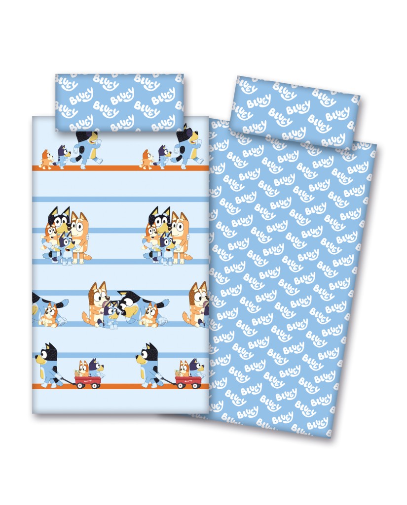 Juego de sábanas coralina Bluey Azul