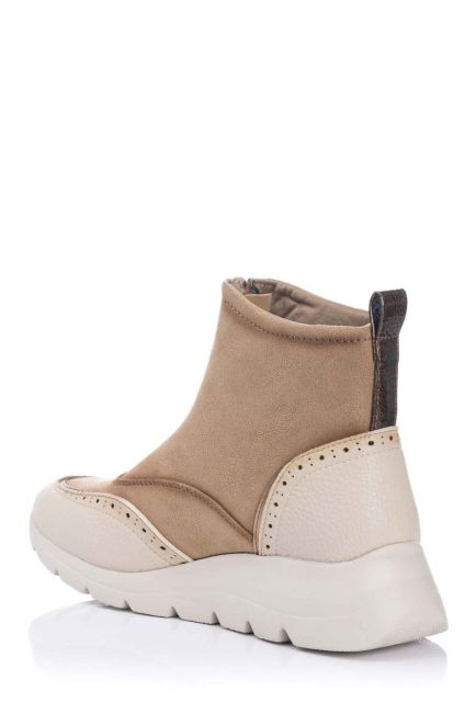 Botín con cuña para mujer AMARPIES crema - Imagen 2