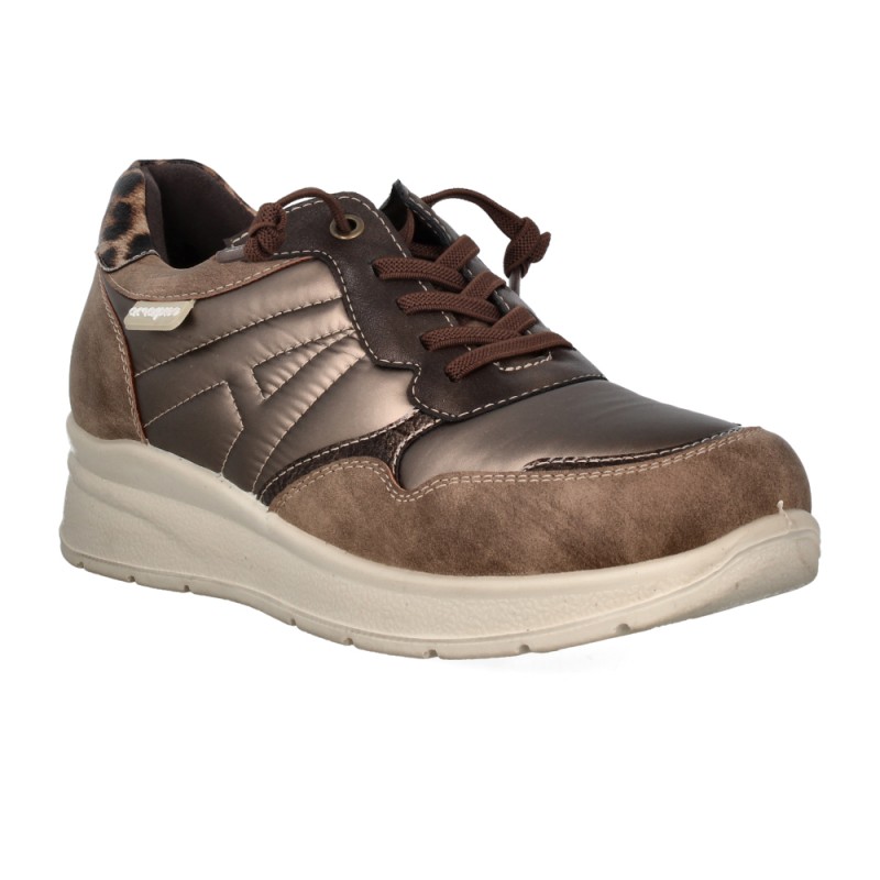 Zapato Sneakers Confort AMARPIES combi acolchado taupe