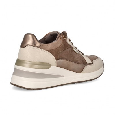 Sneakers casual cuña D'ANGELA señora taupe - Imagen 3