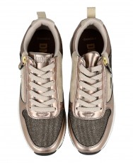 Sneakers Casual combi cremallera lateral D'ANGELA metalizada con cuña print - Imagen 2