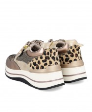 Sneakers Casual combi cremallera lateral D'ANGELA metalizada con cuña print - Imagen 4