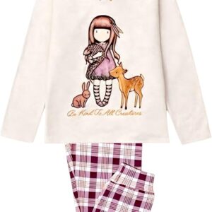 Pijama SANTORO Gorjuss de algodón – Conjunto largo beige suave y confortable