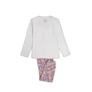 Pijama SANTORO Gorjuss Frida de algodón – Conjunto largo gris jaspe violeta suave y confortable - Imagen 2