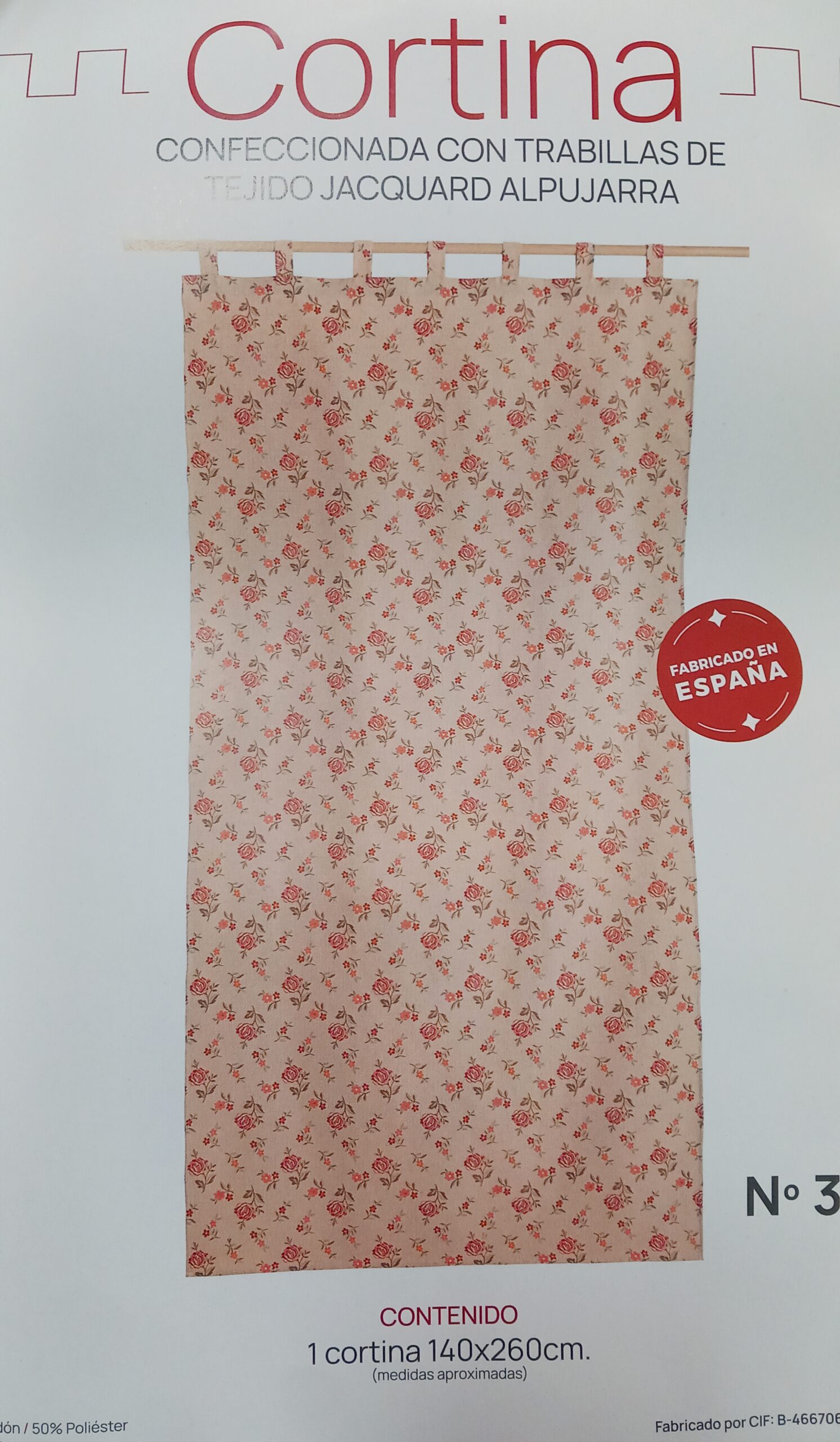 Cortina Jacquard Alpujarra Flores pequeñas