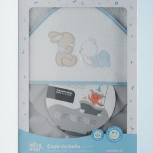 Capa de baño bebé INTERBABY blanca bordado animales
