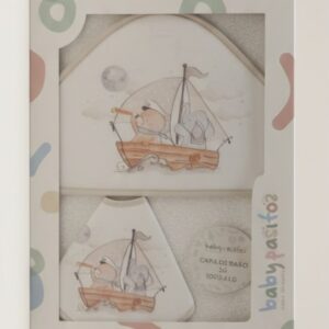 Capa de baño bebé BABYPASITOS 100% algodón con babero