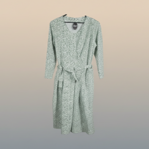 Bata de entretiempo LIN piqué estampada flores azules y verdes