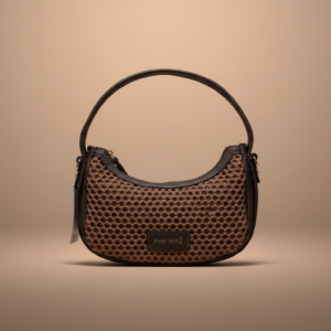 Bolso PEPE MOLL marrón chocolate efecto rejilla con bandolera