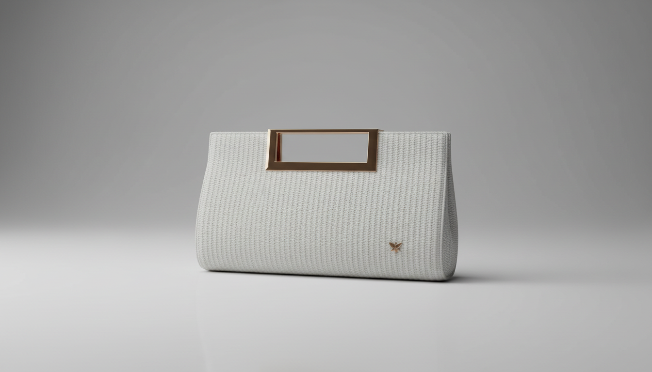 Cartera de mano PEPE MOLL blanca con cadena dorada