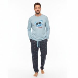 Pijama de hombre DARK ELEPHANT azul claro cangrejo