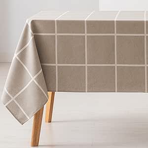 Mantel GAMUSI antimanchas jacquard impermeable 140x140 beige