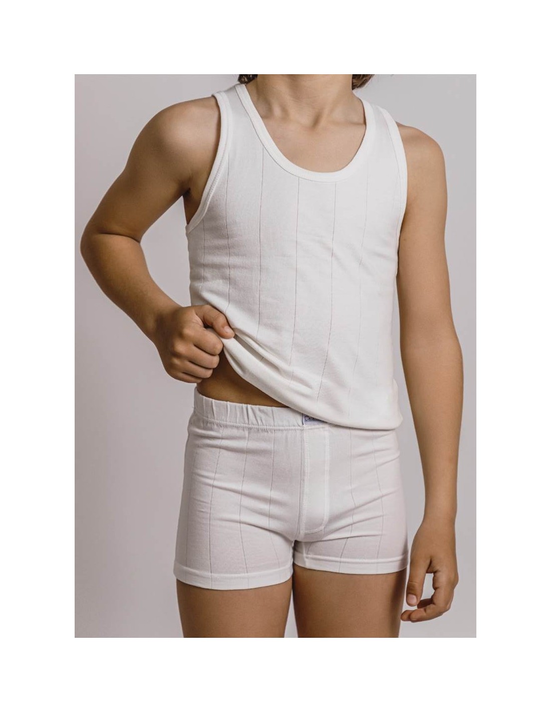 Conjunto ropa interior niño Comunión algodón CALAMARO bóxer y camiseta