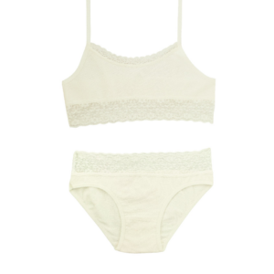 Conjunto comunión niña puntilla algodón CALAMARO top y braguita