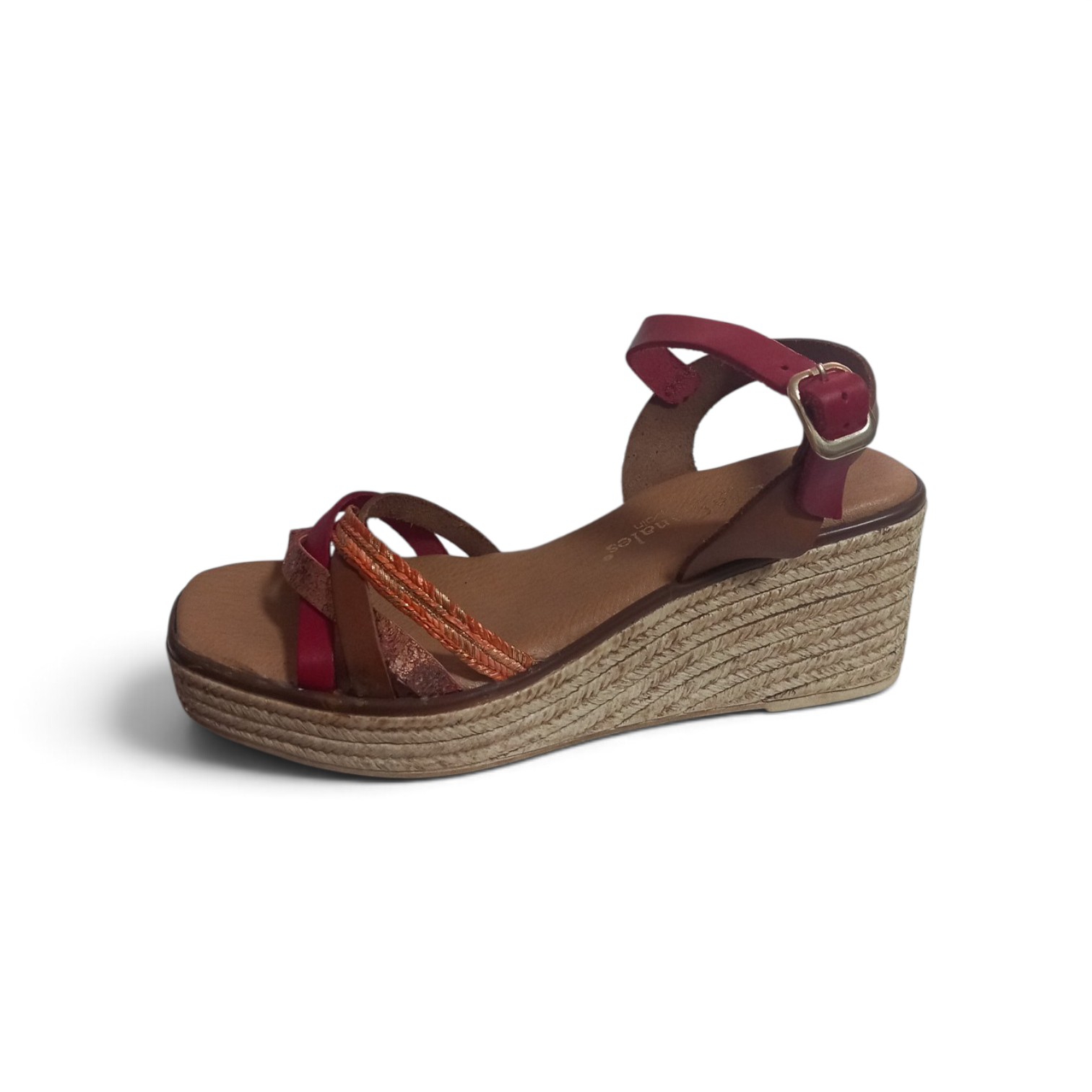 Sandalias LOLA CANALES de piel con cuña, comodidad y estilo - Imagen 2