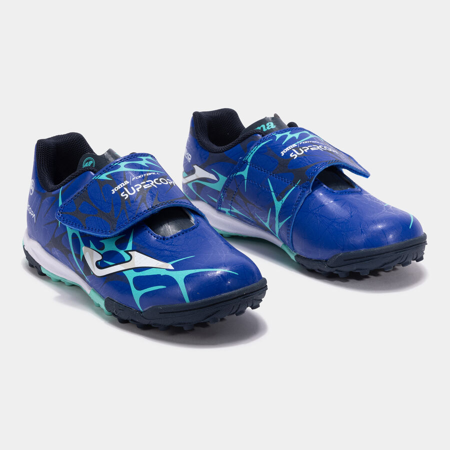 Botas de Fútbol Joma Super Copa JR 2504 TF Azul con Velcro - Imagen 2