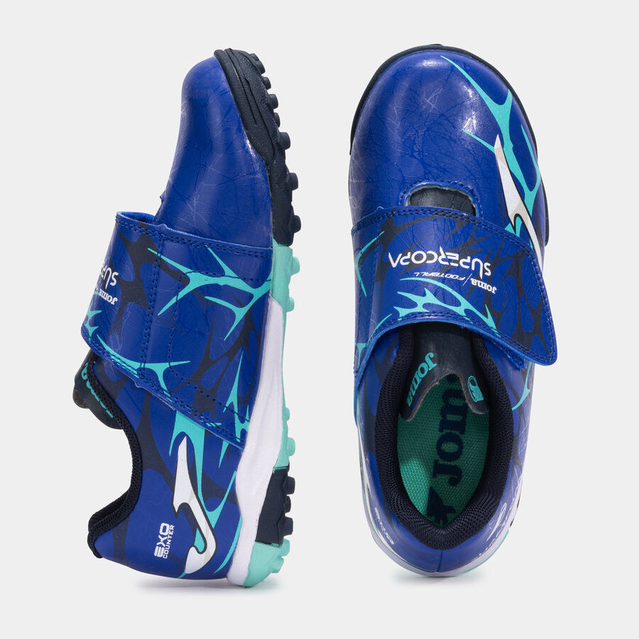 Botas de Fútbol Joma Super Copa JR 2504 TF Azul con Velcro - Imagen 4