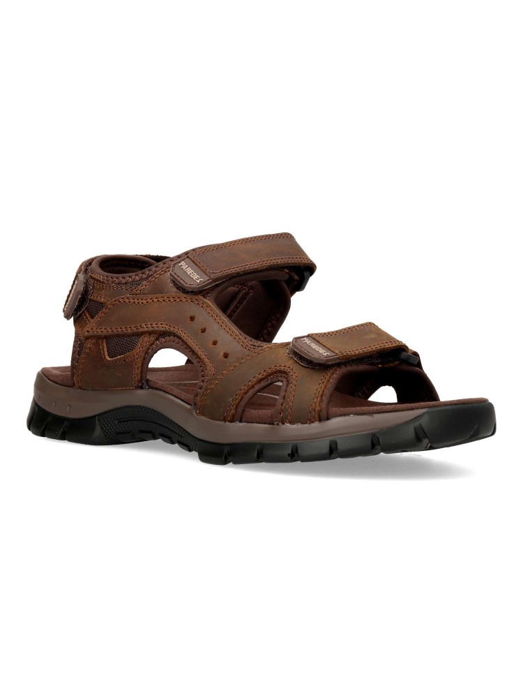 Sandalias PAREDES Ferran de Piel Nobuck con 3 Velcros