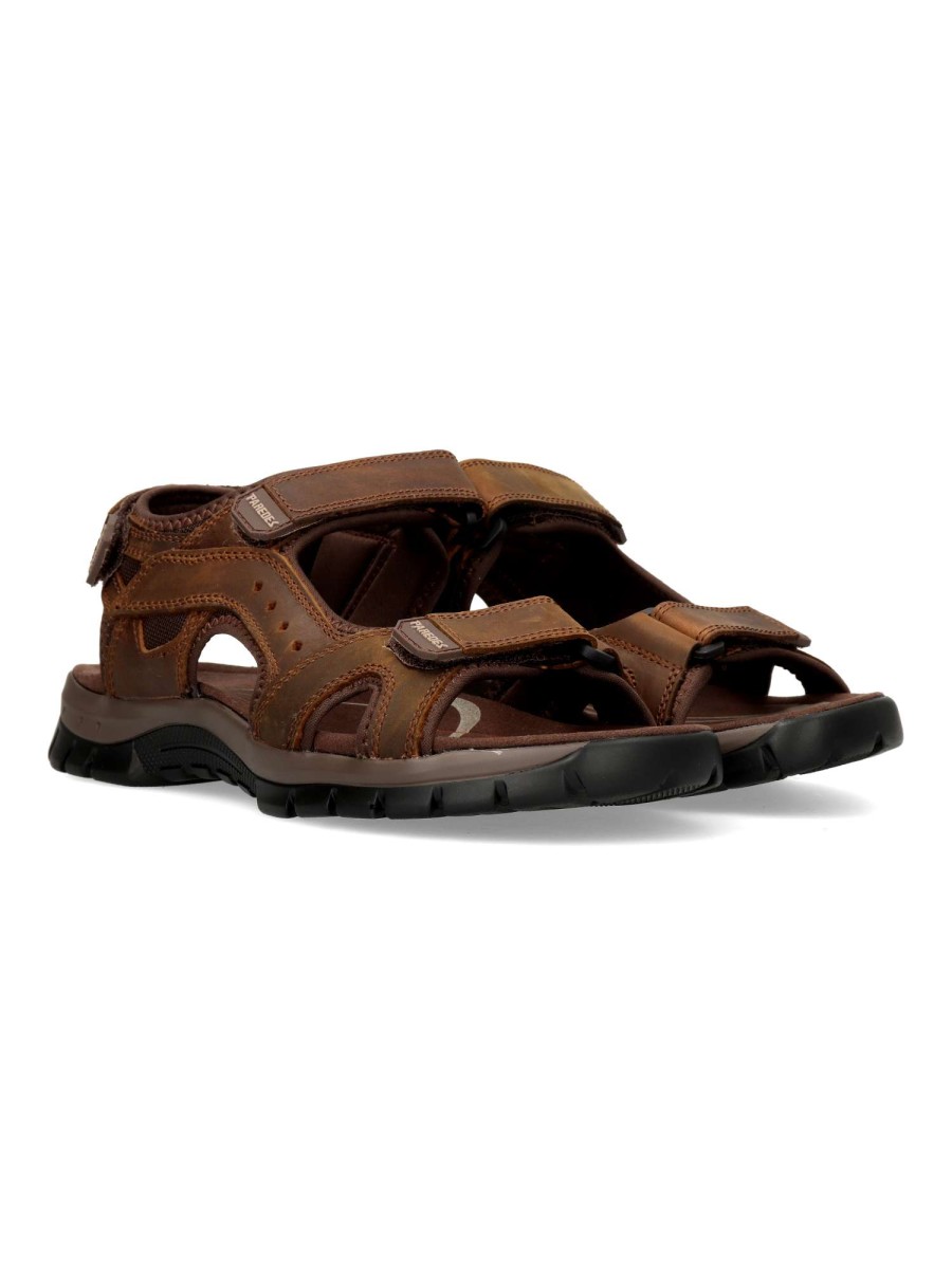 Sandalias PAREDES Ferran de Piel Nobuck con 3 Velcros - Imagen 3