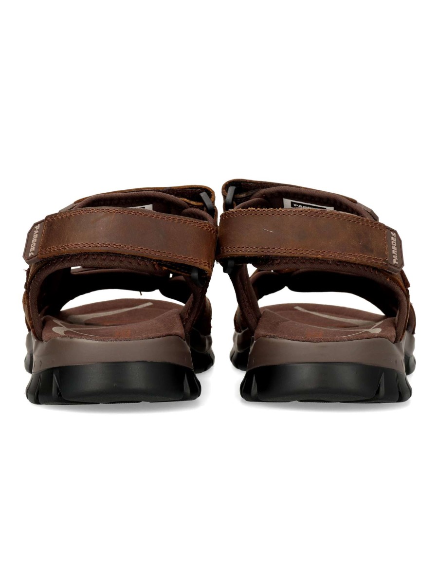 Sandalias PAREDES Ferran de Piel Nobuck con 3 Velcros - Imagen 2