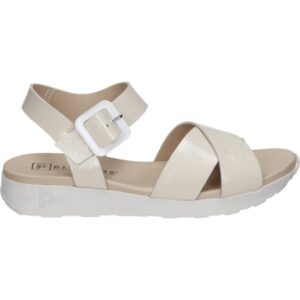 Sandalias PITILLOS 10551 de Piel con Cuña Crema Ultraligeras